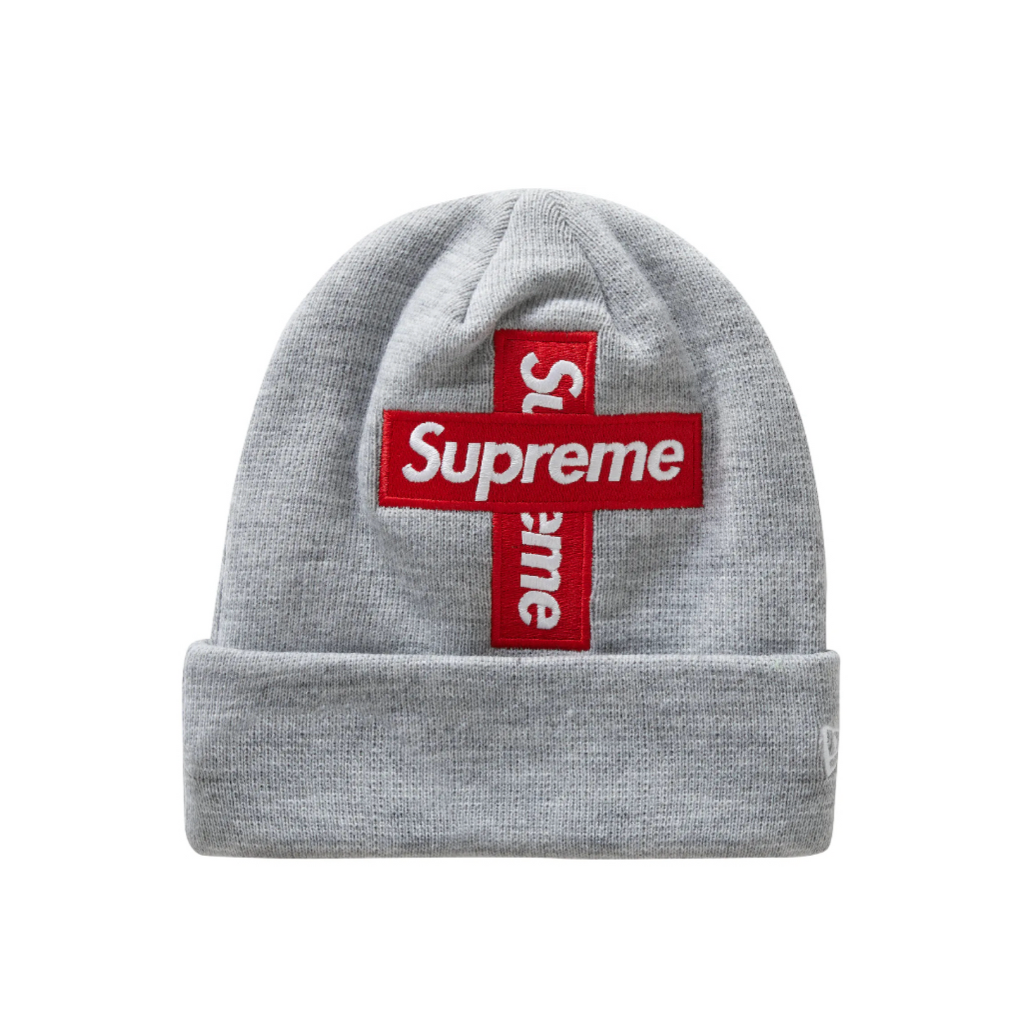 Supreme Grey Box Logo Cross Beanie